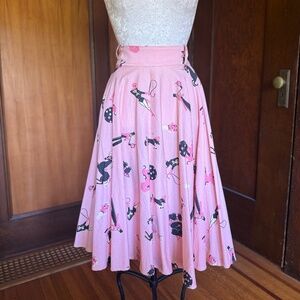 Doris Swing Midi Skirt in Pink Circus Novelty Print by Pinup Couture, Pinup Girl
